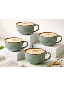 BODHI HOUSE - Green Premium Handcrafted Coffee Mugs (Pack of 4)