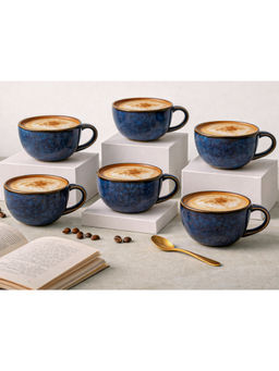 BODHI HOUSE - Navy Blue Premium Handcrafted Coffee Mugs (Pack of 6)
