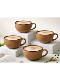 BODHI HOUSE - Brown Premium Handcrafted Coffee Mugs (Pack of 4)
