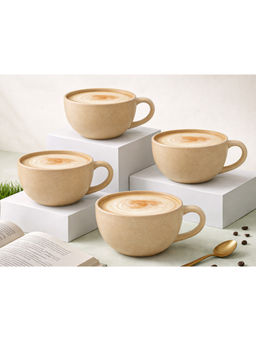 BODHI HOUSE - Beige Premium Handcrafted Coffee Mugs (Pack of 4)