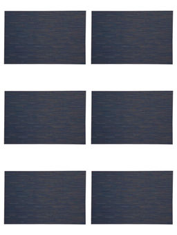 BIANCA - Navy Blue Alpine Premium Woven Pvc Table Mats (Pack of 6) (6 Seater)