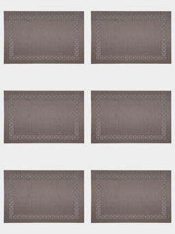 BIANCA - Brown Alpine Premium Woven Pvc Table Mats (Pack of 6) (6 Seater)