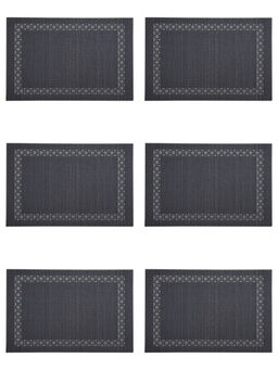 BIANCA - Black Alpine Premium Woven Pvc Table Mats (Pack of 6) (6 Seater)