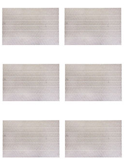 BIANCA - Beige Bellevue Luxury Woven Pvc Table Mats (Pack of 6) (6 Seater)
