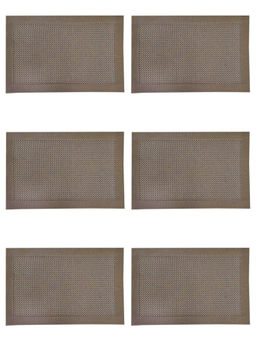 BIANCA - Taupe Bellevue Luxury Woven Pvc Table Mats (Pack of 6) (6 Seater)