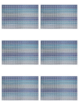 BIANCA - Blue Bellevue Luxury Woven Pvc Table Mats (Pack of 6) (6 Seater)