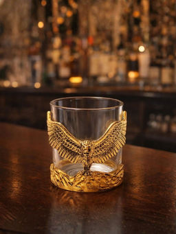 Smokey Cocktail - Gold Eagle Metal Animal Whiskey Glasses (Pack of 2)