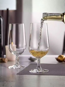 Smokey Cocktail - Clear Elegant Stem Beer Glasses (Pack of 6)