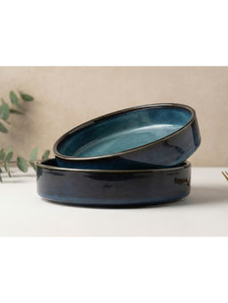 BODHI HOUSE - Blue Stackable Ceramic Salad Bowls (Pack of 2)