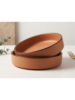 BODHI HOUSE - Brown Stackable Ceramic Salad Bowls (Pack of 2)