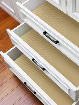 BIANCA - Beige Washable Anti-Slip Shelf Liner
