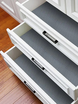 BIANCA - Grey Washable Anti-Slip Shelf Liner