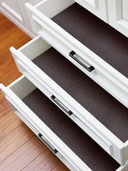 BIANCA - Brown Washable Anti-Slip Shelf Liner