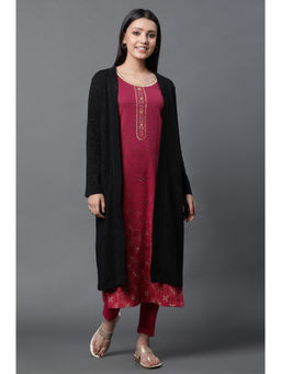 Aurelia - Black Front Open Cardigan