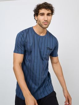 Styli - Striped Oversized Compact Jersey T-Shirt with Embroidery Detail