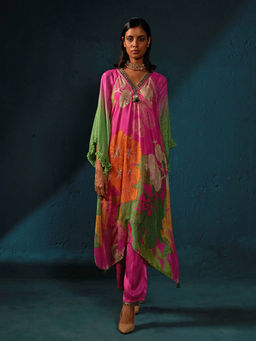 Basil Leaf - Pink Kurta with Inner and Pant (Set of 3)