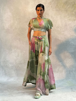 Basil Leaf - Green Mint Ethnic Co-Ord (Set of 2)