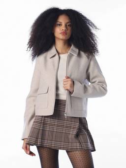 ONLY - Women Solid Regular Fit Beige Jacket