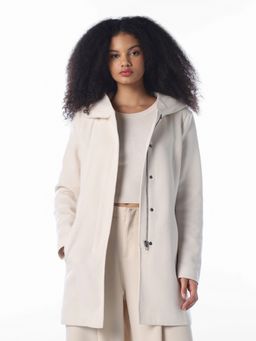 ONLY - Women Off White Solid Regular Fit Coat