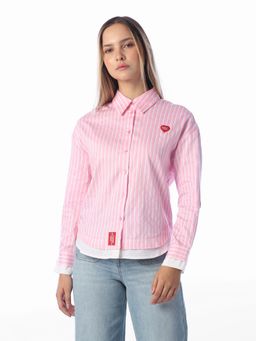 ONLY - Women Striped Regular Fit Pink Shirt