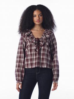 ONLY - Women Checked Regular Fit Multi-Color Top