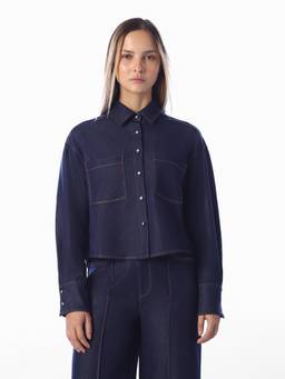 ONLY - Women Solid Regular Fit Navy Blue Shirt