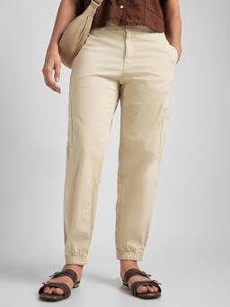 American Eagle - Women Cream AE Stretch High-Waisted Joggers