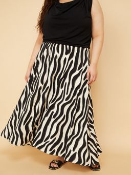 max - Women Off White Printed Long Skirt