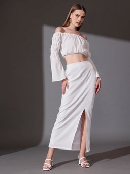 STREET 9 - White Crop Top with Skirt