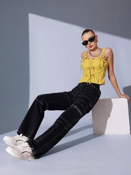 STREET 9 - Black Wide Leg Cargo Jean