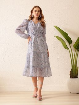 STREET 9 - Grey V-Neck Dress