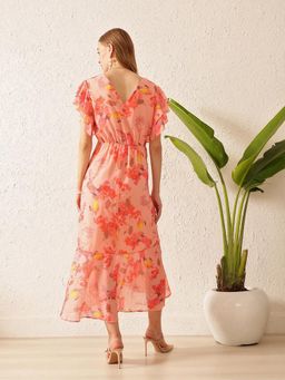STREET 9 - Peach Ruffled Dress