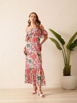 STREET 9 - Off Shoulder Multi-Color Dress