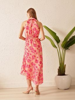 STREET 9 - Peach Halter Neck Dress