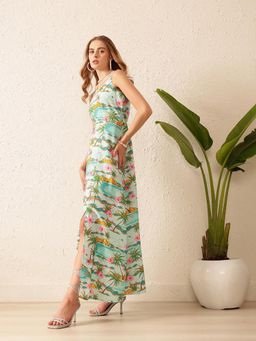 STREET 9 - Printed Multi-Color Slit Dress