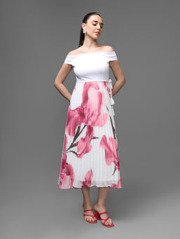 Kazo - Florentine Pink Midi Dress with Belt