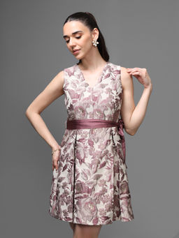 Kazo - O'Connell Pink Mini Dress with Belt