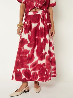 max - Women Printed Red Long Skirt