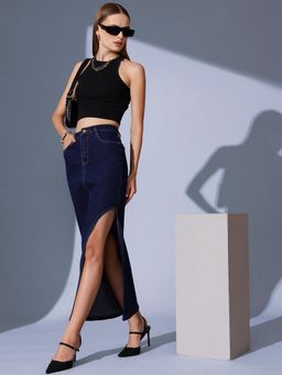 STREET 9 - Women Blue Silt Denim Skirt