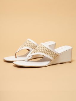 ERIDANI - Birch Woven White Wedges