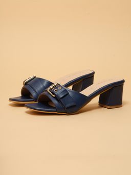 ERIDANI - Leona Buckle Blue Block Heels