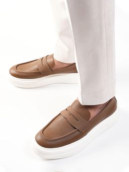 Monkstory - Tabac Brown Chunky Luxe Slip On Loafers