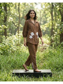 KALALOOM - Ira Embroidered Pocket Poplin Co-Ord Set
