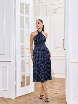 Style Island - Blue Suzanne Polka Dot Dress