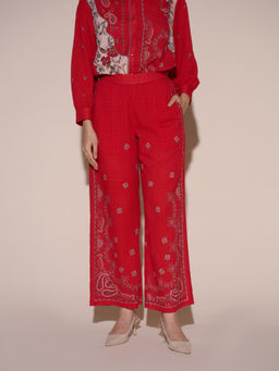 Style Island - Red Amanda Printed Pant
