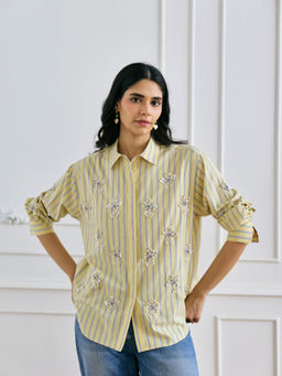 Style Island - Yellow Rachel Embellished Shirt