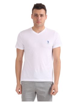 U.S. POLO ASSN. - Men White I638 Comfort Fit Solid Cotton T-Shirt