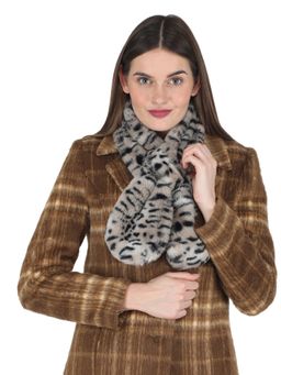 Monte Carlo - Women Polyester Blend Beige Animal Print Muffler