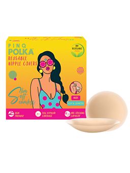 Pinq Polka - Premium Ultra Reusable Silicon Nipple Cover Pasties, Round Shape