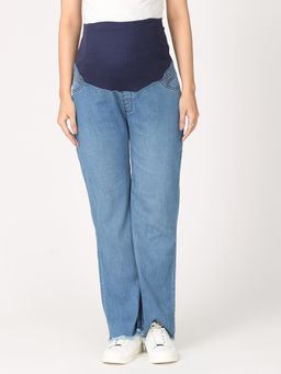 The Mom Store - Wide Leg Maternity Denim With Belly Support